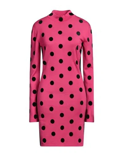 Versace Woman Mini Dress Fuchsia Size 4 Virgin Wool In Pink