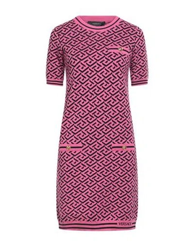 Versace Woman Mini Dress Fuchsia Size 6 Cotton, Viscose, Polyester In Pink