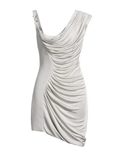 Versace Woman Mini Dress Light Grey Size 6 Viscose In White