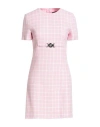 Versace Woman Mini Dress Light Pink Size 12 Virgin Wool, Polyamide In Pink