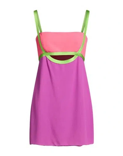 Versace Woman Mini Dress Mauve Size 8 Acetate, Viscose, Silk In Pink