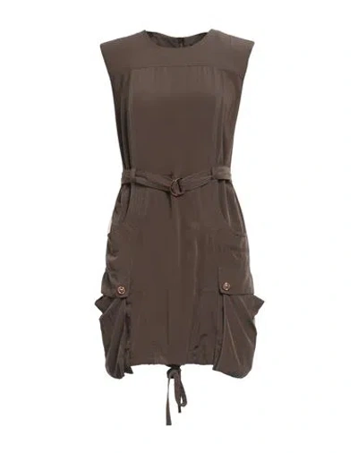 Versace Woman Mini Dress Military Green Size 6 Polyester