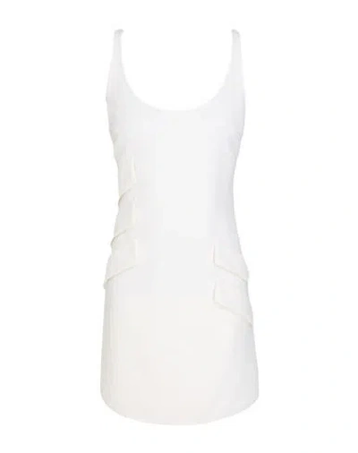 Versace Woman Mini Dress Off White Size 6 Polyester, Virgin Wool, Elastane, Polyamide