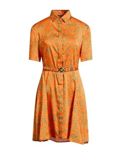 Versace Woman Mini Dress Orange Size 6 Polyester