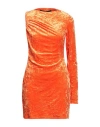 Versace Woman Mini Dress Orange Size 8 Polyester, Elastane, Polyamide