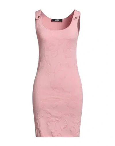 Versace Woman Mini Dress Pink Size 6 Viscose, Cotton, Polyester