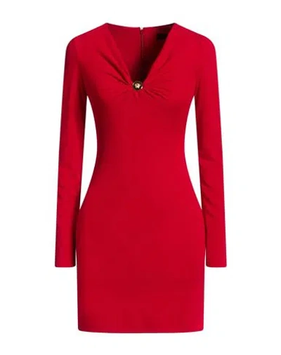 Versace Woman Mini Dress Red Size 12 Polyester, Elastane