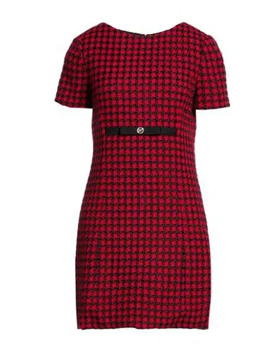 Versace Woman Mini Dress Red Size 4 Virgin Wool, Viscose, Polyamide