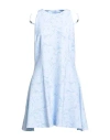 Versace Woman Mini Dress Sky Blue Size 8 Viscose In Blue