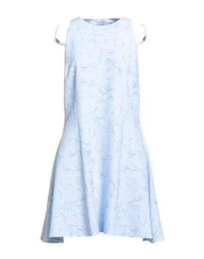 Versace Woman Mini Dress Sky Blue Size 8 Viscose