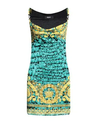 Versace Green Baroccodile Medusa '95 Minidress