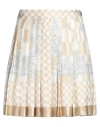 Versace Woman Mini Skirt Beige Size 6 Silk In Beige