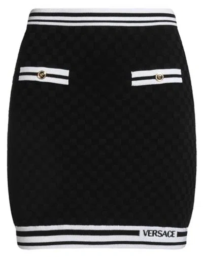 Versace Woman Mini Skirt Black Size 10 Cotton, Viscose