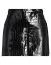 Versace Crocodile-effect Leather Miniskirt In Black