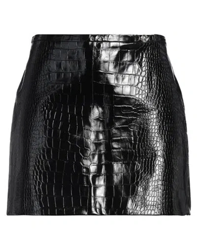 Versace Woman Mini Skirt Black Size 2 Calfskin