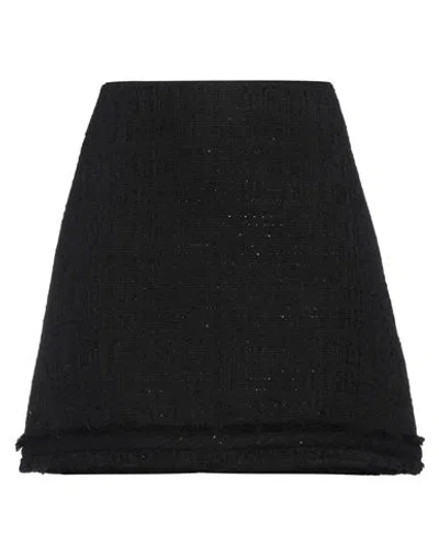 Versace Woman Mini Skirt Black Size 6 Cotton, Polyamide, Viscose