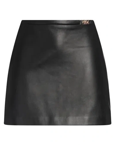 Versace Woman Mini Skirt Black Size 6 Lambskin