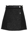 Versace Black Mini Lurex Skirt With Silver-tone Hardware In Black