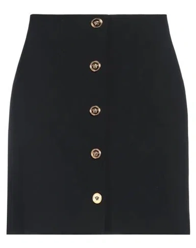 Versace Woman Mini Skirt Black Size 8 Acetate, Viscose