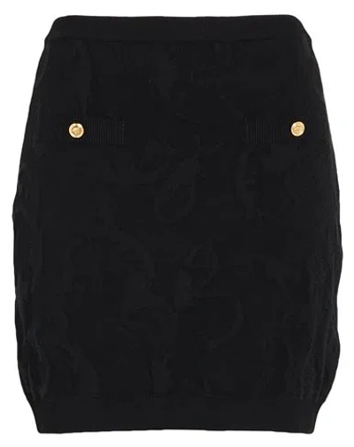 Versace Woman Mini Skirt Black Size 8 Viscose, Cotton, Polyester, Elastane, Polyamide