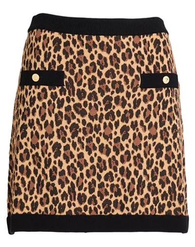 Versace Woman Mini Skirt Brown Size 10 Viscose, Cotton, Polyester In Blue
