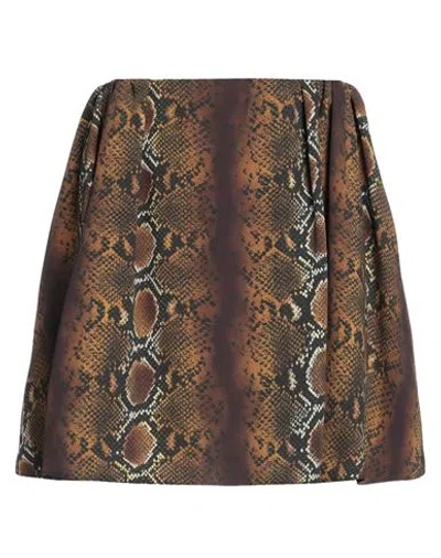 Versace Woman Mini Skirt Brown Size 6 Polyester