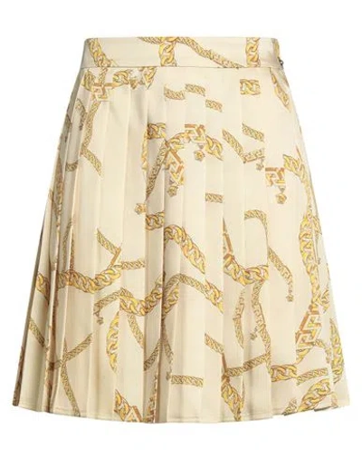 Versace Woman Mini Skirt Cream Size 0 Polyester In Neutral