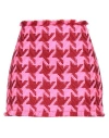 Versace Tweed Pied De Poule Mini Skirt Parade Red And Fuchsia In Pink