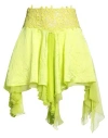 Versace Woman Mini Skirt Lime Green Size 8 Polyester, Silk, Cotton In Green