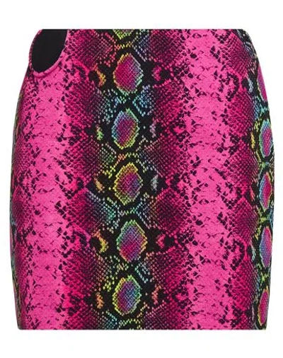 Versace Woman Mini Skirt Magenta Size 8 Viscose In Pink