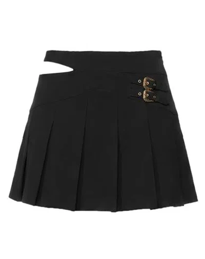 Versace Woman Mini Skirt Midnight Blue Size 4 Viscose, Polyamide, Elastane In Black