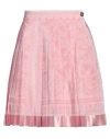 Versace Printed Silk Skirt In Pink
