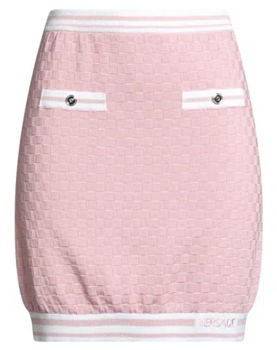 Versace Woman Mini Skirt Pink Size 8 Cotton, Viscose