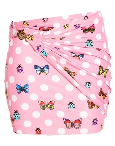 Versace Woman Mini Skirt Pink Size L/xl Polyamide, Elastane In Purple