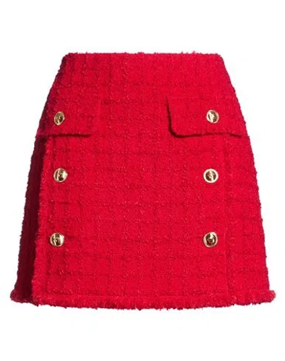 Versace Woman Mini Skirt Red Size 6 Virgin Wool, Mohair Wool, Polyamide