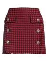 Versace Woman Mini Skirt Red Size 6 Virgin Wool, Viscose, Polyamide In Red