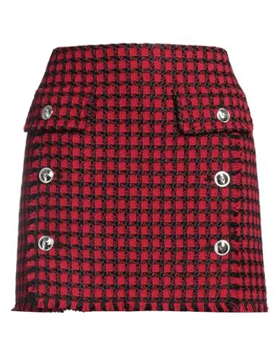 Versace Woman Mini Skirt Red Size 6 Virgin Wool, Viscose, Polyamide