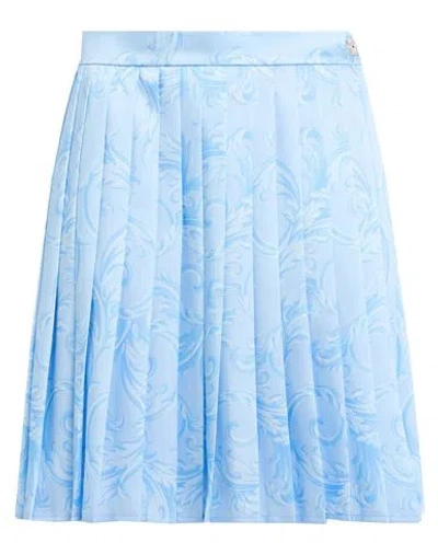 Versace Woman Mini Skirt Sky Blue Size 10 Polyester