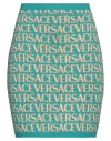 Versace Allover Logo-jacquard Miniskirt In Blue