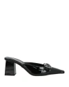 Versace Woman Mules & Clogs Black Size 8 Leather In Black