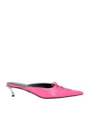 VERSACE VERSACE WOMAN MULES & CLOGS FUCHSIA SIZE 9 CALFSKIN