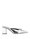 Versace Woman Mules & Clogs Silver Size 7 Leather In Silver