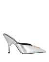 Versace Woman Mules & Clogs Silver Size 8 Calfskin