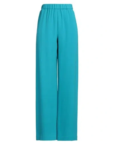 Versace Woman Pants Azure Size 8 Silk