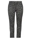Versace Animal Printed Wool Blend Pants In Black