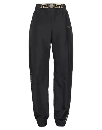 Versace Woman Pants Black Size S Polyester, Polyamide, Elastane