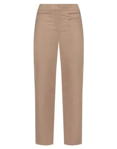 Versace Woman Pants Camel Size 6 Cotton, Elastane In Neutral