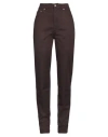 Versace Woman Pants Dark Brown Size 27 Cotton, Elastane, Polyamide