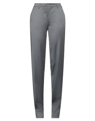 Versace Woman Pants Grey Size 10 Wool, Elastane