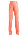 Versace Woman Pants Orange Size 10 Linen, Cotton, Elastane In Orange